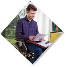 man reading documents