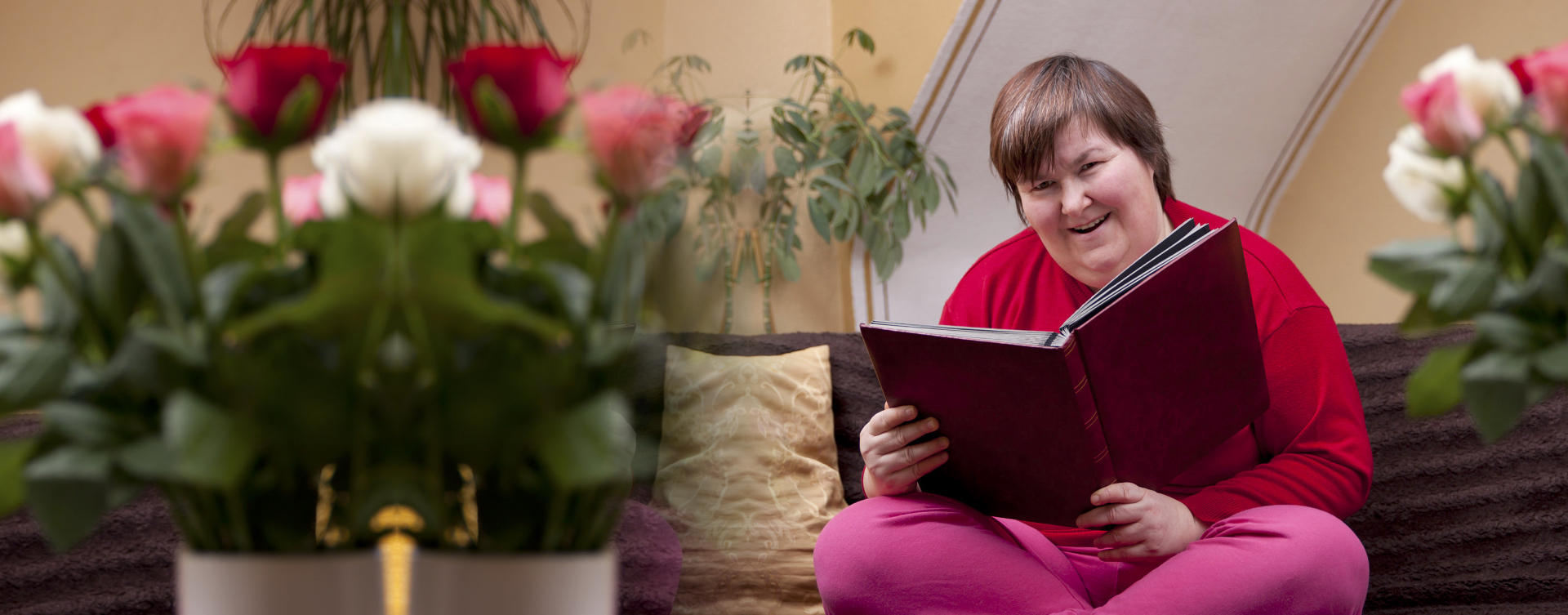 woman reading a book